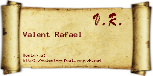 Valent Rafael névjegykártya